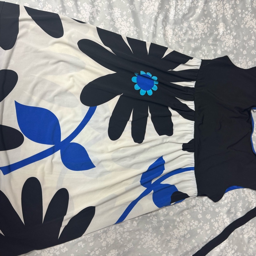 London Times Black and Blue Dress